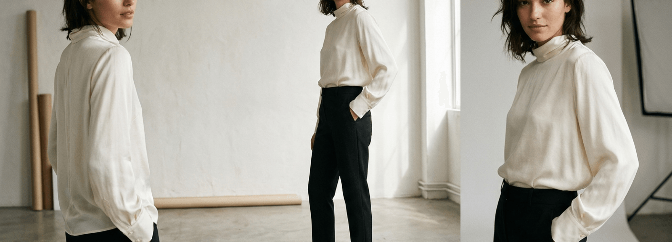Look: White Blouse + Black Pants